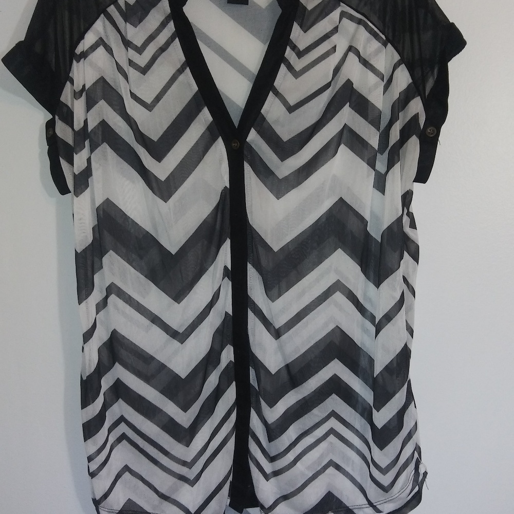 Black and White Blouse